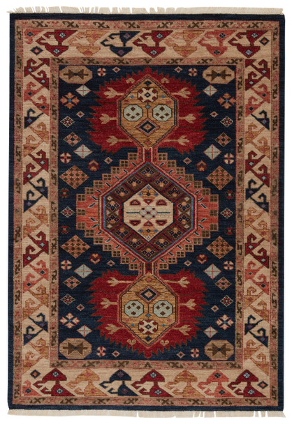 Jaipur Living Karter VBA05 Medallion Blue Hand Knotted Area Rugs