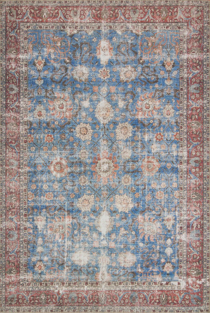 Loloi Loren Lq-01 Blue / Brick Power Loomed Area Rugs