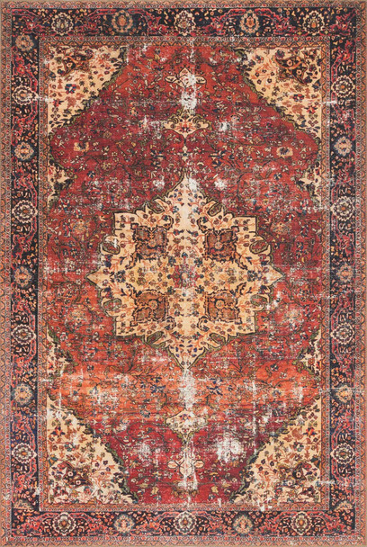 Loloi Loren Lq-07 Red / Navy Power Loomed Area Rugs