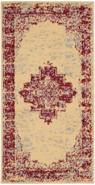 Nourison Grafix Grf14 Cream Red Area Rug - 2' X 4' Runner