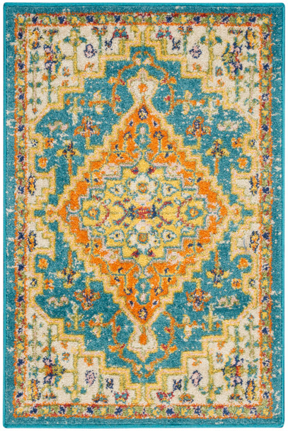 Nourison Allur Alr01 Turquoise Ivory Area Rugs