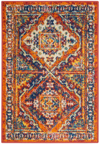 Nourison Allur Alr02 Orange Multicolor Area Rugs