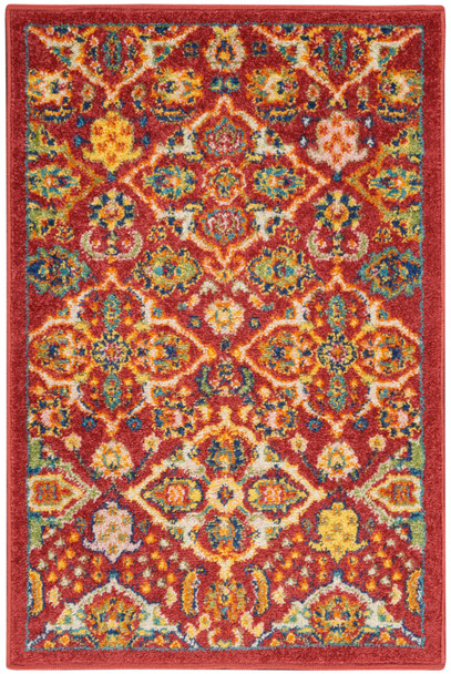 Nourison Allur Alr03 Red Multicolor Area Rugs