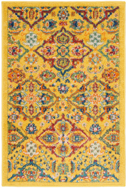 Nourison Allur Alr03 Yellow Multicolor Area Rugs