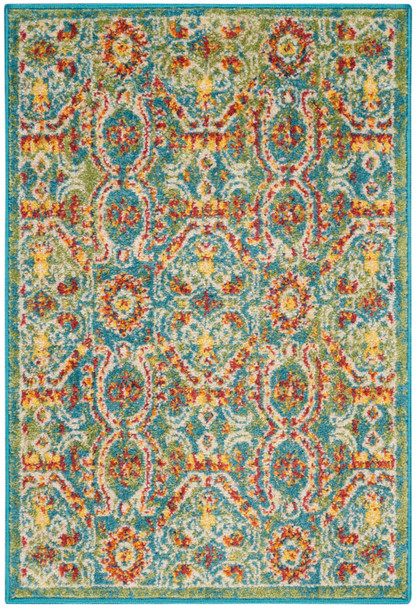 Nourison Allur Alr05 Turquoise Multicolor Area Rugs