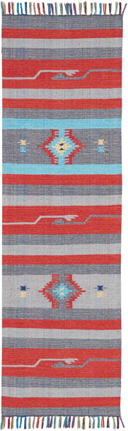 Nourison Baja Baj01 Grey/red Area Rugs