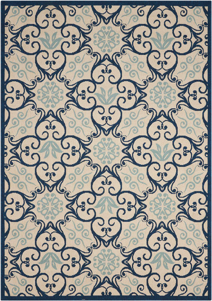Nourison Caribbean Crb02 Ivory/navy Area Rugs