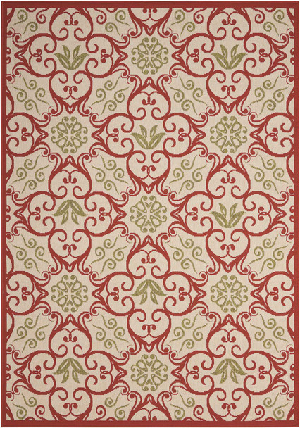 Nourison Caribbean Crb02 Ivory/rust Area Rugs