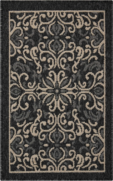 Nourison Caribbean Crb12 Charcoal Area Rugs