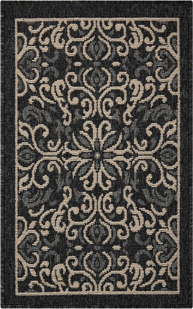 Nourison Caribbean Crb12 Charcoal Area Rugs