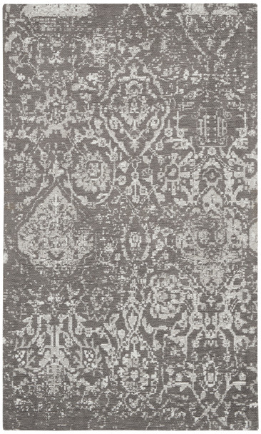 Nourison Damask Das06 Dark Grey Area Rugs