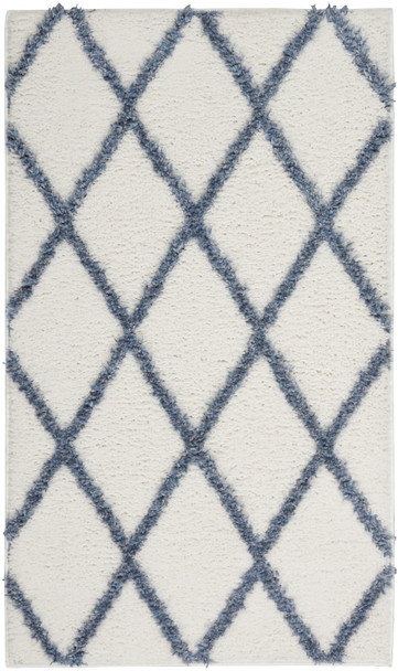 Nourison Feather Soft Fea01 Ivory Blue Area Rugs