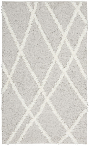 Nourison Feather Soft Fea02 Grey Ivory Area Rugs