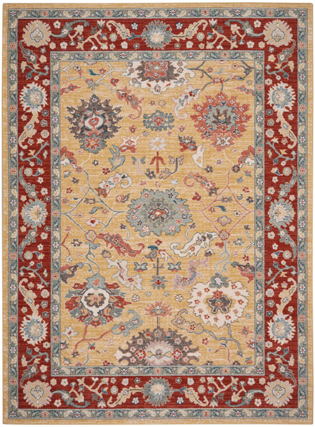 Nourison Parisa Psa07 Gold Brick Area Rugs