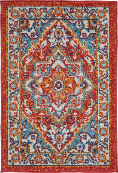 Nourison Passion Psn33 Red Multi Colored Area Rugs