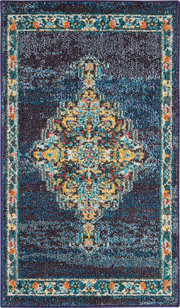 Nourison Passionate Pst01 Navy Area Rugs