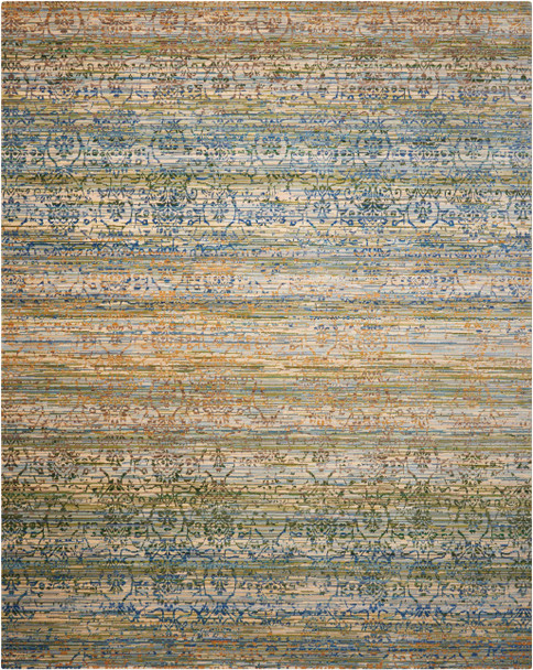 Nourison Rhapsody Rh003 Beige/blue Area Rugs