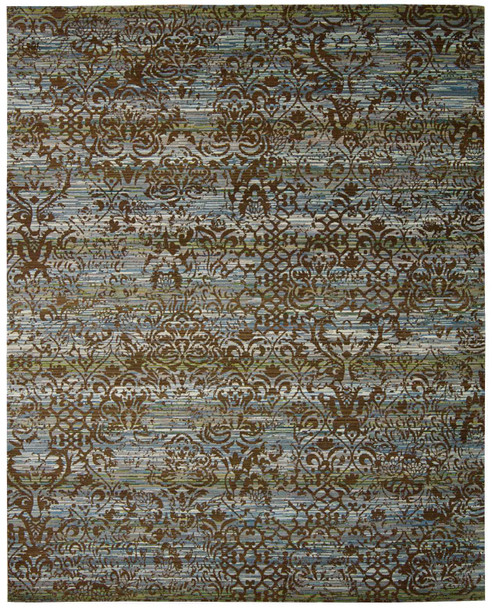 Nourison Rhapsody Rh009 Blue/moss Area Rugs