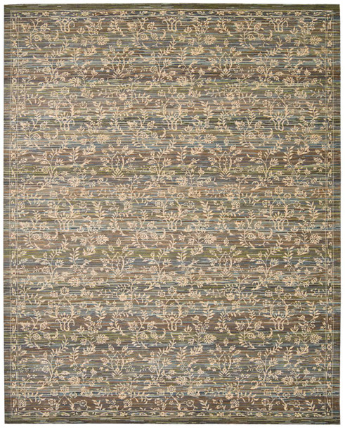 Nourison Rhapsody Rh012 Blue/moss Area Rugs