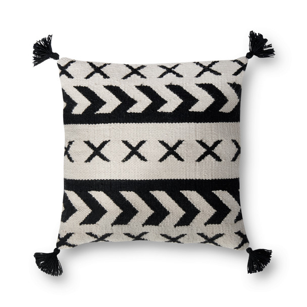 Loloi Pillows P0502 Black / Ivory