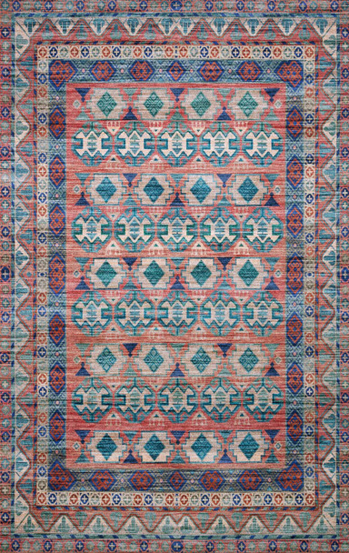 Loloi Cielo-loloi X Justina Blakeney Collection Cie-05 Terracotta / Multi Power Loomed Area Rugs