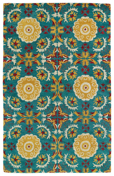 Kaleen Global Inspirations Hand-tufted Glb06-78 Turquoise Area Rugs