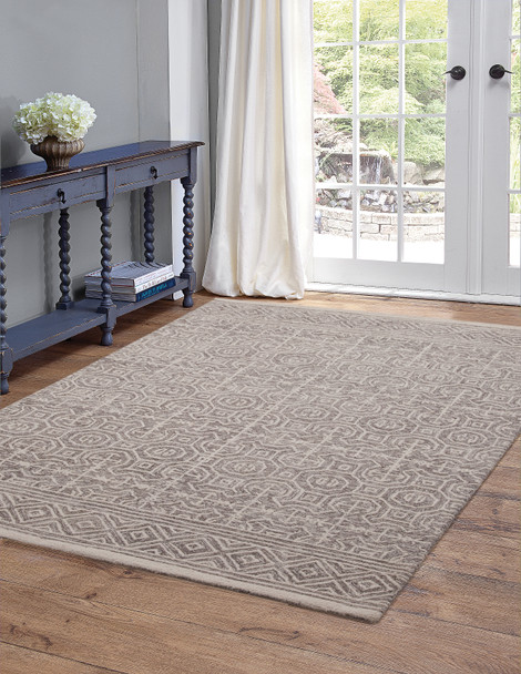 Abacasa Everest 5702 Hand Tufted Grey, Ivory Area Rugs