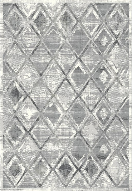 Dynamic Mosaic Machine-made 1666 Grey/cream Area Rugs