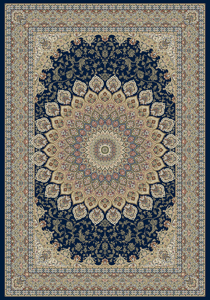 Dynamic Ancient Garden Machine-made 57090 Navy Area Rugs