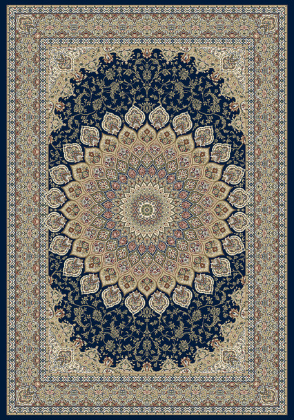 Dynamic Ancient Garden Machine-made 57090 Navy Area Rugs