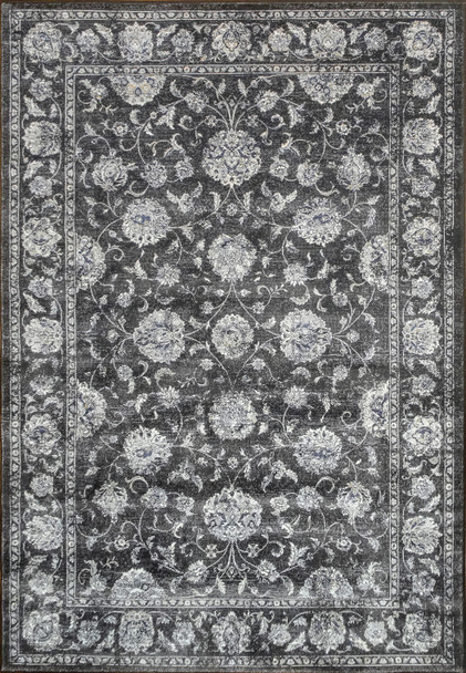 Dynamic Ancient Garden Machine-made 57126 Charcoal/silver Area Rugs