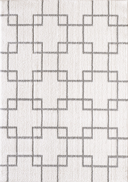 Dynamic Silky Shag Machine-made 5901 Ivory/silver Area Rugs