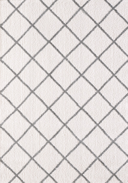 Dynamic Silky Shag Machine-made 5920 Ivory/silver Area Rugs