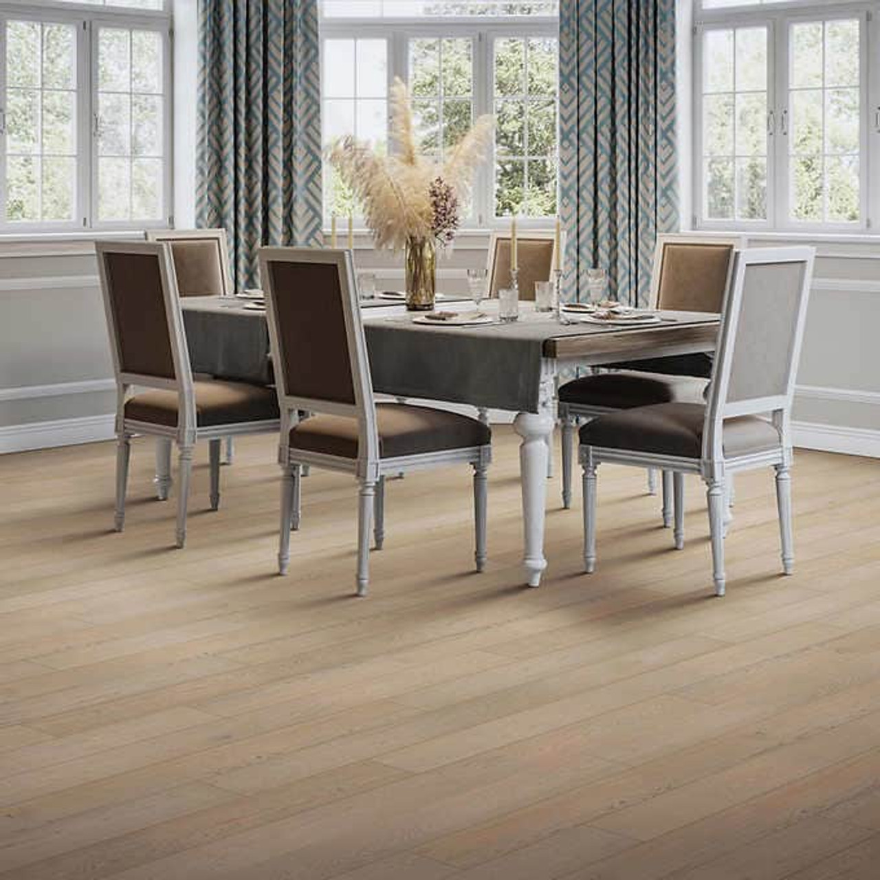 Mohawk Ultra Wood Collection Gingham Blizzard Oak 7"x 48" Click Together  Engineered Hardwood Flooring 34765-901