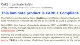 CARB 1 Laminate Safety