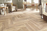 Loose Lay Vinyl Plank in a Herringbone Pattern