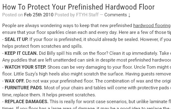 How To Protect Your Prefinished Hardwood Floor Floors To Your Home