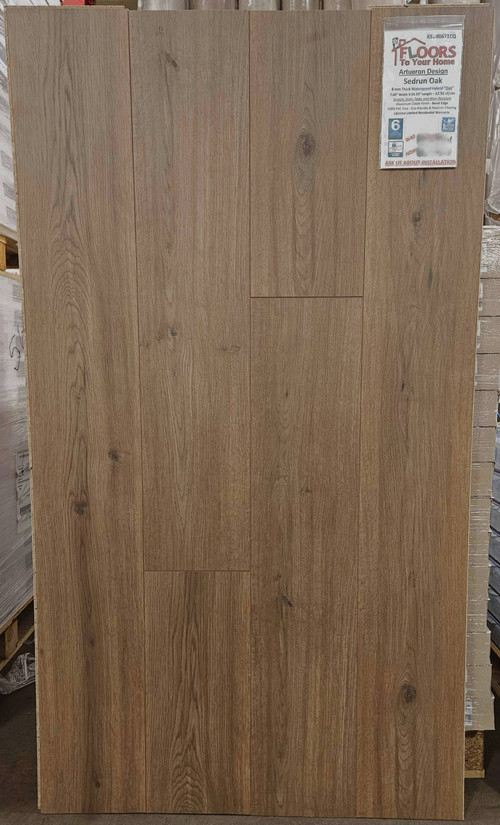 Krono Swiss Artureon Waterproof Hybrid Flooring - Sedrun Oak - 7.60" x 54.33" 8mm Thick - SEDRUN SQFT Price : 3.19   display
