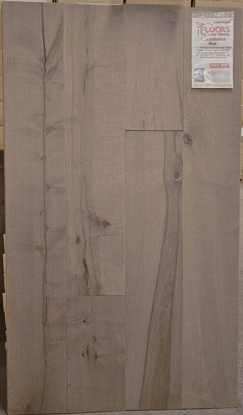 Shaw Reflections Sliced Maple - Blue - 7" Wide - 1/2" Thick - Engineered Repel Smooth Hardwood   display