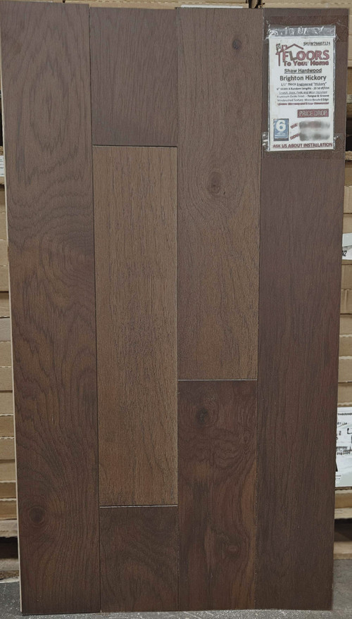 PRICE DROP ALERT - Shaw Form Fit Regency Hickory 6.38" Wide 1/2" Thick Wire Brushed Engineered Hardwood 07124 SQFT Price : 2.19