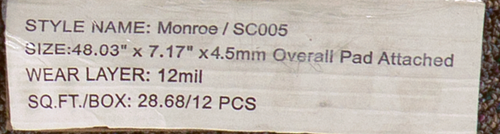 HomeLike Flooring - Monroe - Rigid Core - Waterproof Flooring with Attached Pad 7.17" x 48.03" Waterproof Luxury Vinyl Plank Flooring SC005 SQFT Price : 2.89