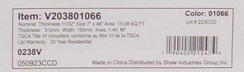 PRICE DROP ALERT - Shaw Floorte Prodigy HDR Plus - Nomad - 7.6" x 47.64" Luxury Vinyl Plank 01066 SQFT Price : 3.39 label