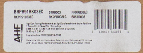 Robbins Pro-Tekt Reserve - Sunrise Lane Rigid Core Waterproof Flooring 9" x 60" Waterproof Luxury Vinyl Plank Flooring SUNRISE SQFT Price : 3.39 label