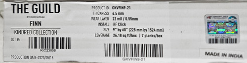 PREMIUM QUALITY - Duchateau - The Guild Kindred Collection - Finn - 9" x 60" Waterproof Luxury Vinyl Plank Flooring FINN SQFT Price : 3.39