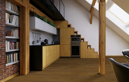 Home Legend DesignTek - Wire Brushed Antigua Oak - Engineered Hardwood Flooring 9" Wide 9/16" Thick