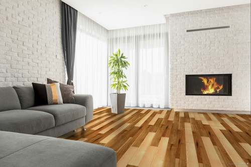 Mullican Muirfield Hickory Natural 5" Wide 3/4" Solid Hardwood Flooring 15729 room