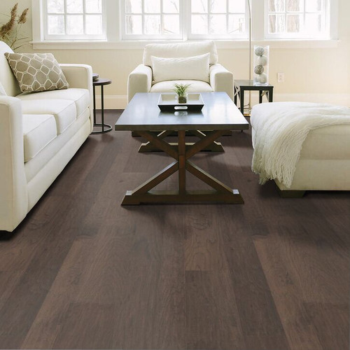 Shaw Duras Hardwood Wayward Hickory Mixed - Pumice - Random Width - 3/8" Thick Hand Scraped Hickory Engineered Hardwood SH0342W07073