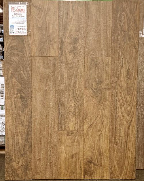 ONE OF OUR BEST SELLERS - DURAVANA Waterproof Hybrid Flooring - Rum Cay Walnut - 7.56" x 50.63" - 9mm Thick with Attached Pad RUMCAY