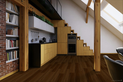 DURAVANA Waterproof Hybrid Flooring - Willow Bend Walnut - 6.97" x 50.79" - 10mm Thick with Attached Pad WILLOW