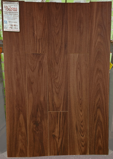 DURAVANA Waterproof Hybrid Flooring - Willow Bend Walnut - 6.97" x 50.79" - 10mm Thick with Attached Pad WILLOW SQFT Price : 2.99